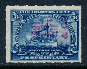 US Revenue Battleship Stamp RB23 Hegeman & Co. Cancel, NY - Picture 1 of 4