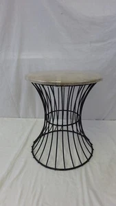 VTG Mid Century Modern Wrought Iron Side Table Stool Chair Seat **4 Available** - Picture 1 of 9