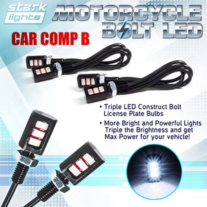 4PCS Motorcycle Screw 3-SMD LED Bolt Lamp Car License Plate Light - WHITE 6K (D) - Bild 1 von 4
