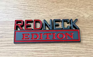 Car Badge Decal Sticker Emblem 3D Black/Red Redneck Edition - Picture 1 of 5