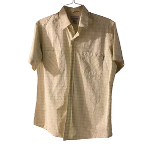 Herren Carhartt gelb kariert kurzärmlig geknöpftes Shirt Large L 100 % Baumwolle - Bild 1 von 6