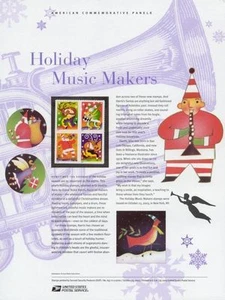 #697 37c Holiday Music Makers B4 #3821-3824 USPS pannello timbro commemorativo - Foto 1 di 1