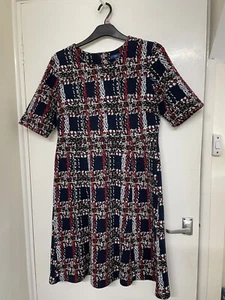 Cotton Traders Size 14 Red And Blue Checked Dress / Work/ Formal - Picture 1 of 8