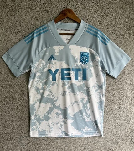 Austin FC Adidas Adult L Blue Camo Pre-Match Primeblue Soccer Jersey #14 Cover
