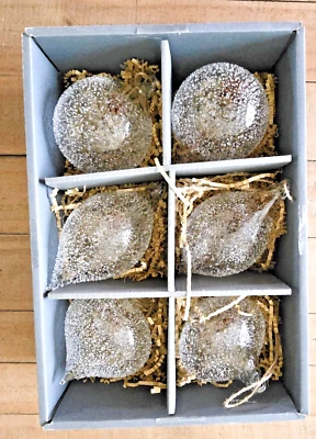 Adornos de Navidad Pottery Barn moteados transparentes ~ TOTALMENTE NUEVOS Foto 1 de 4