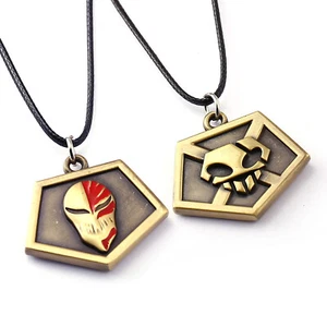 Anime BLEACH Ichigo Pass Kurosaki Ichigo Double Face Mask Necklace Jewelry - Picture 1 of 6