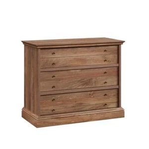 Sauder Chest Of 3Drawer 29.37"Hx36.457"Wx16.693"D Brown Oak Solid Wood T-Lock - Picture 1 of 11