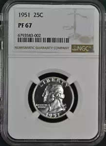 1951 Proof Washington Quarter - NGC PF 67 - Picture 1 of 2