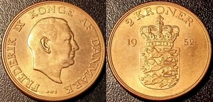 Danimarca - Frederik Ix - 2 Corone 1952 Parte Superiore! Km #838.1 - Foto 1 di 1