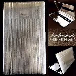 Vintage (Art Deco) English “Richmond” Chrome Cigarette Case (5.5”x 3.25”, 114g) - Picture 1 of 12