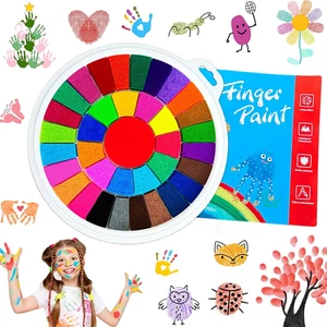 36 Color Washable Finger Paint Set,Kids Funny Fingers Painting with Book,Art Dra - Picture 1 of 6