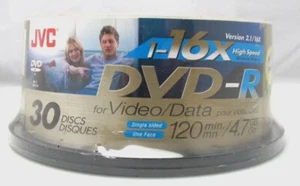 JVC Vdr47Gu30 4.7 Gb Dvd-R (30-Ct Spindle) (Discontinued by Manufacturer) - Picture 1 of 1