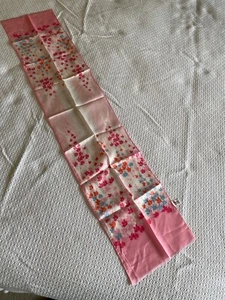 Vintage Paoli Long Pink Floral Print Scarf 100% Acetate Made In Japan - Picture 1 of 5