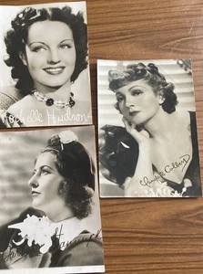 Hollywood actresses 19.5cm X 13.5cm cm Photo Prints X 3 -Colbert-Stanwyk-Hudson- - Imagen 1 de 10