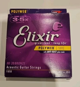 Elixir Nanoweb & Polyweb 80/20 Bronze Light Acoustic Guitar Strings NEW - Picture 1 of 3