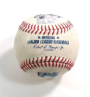 2024 D-Backs @ Rockies Game Used Baseball Geraldo Perdomo Walk Ketel Marte PID - Image 1 of 3