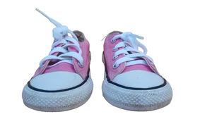 Size 7C Converse All Star Canvas Low Top Sneakers - Pink - Picture 1 of 6