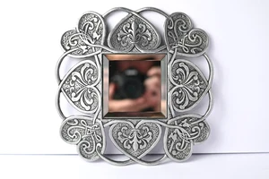 1999 Kimberly McSparran Forevermore Pewter Mirror Carson USA - Picture 1 of 11