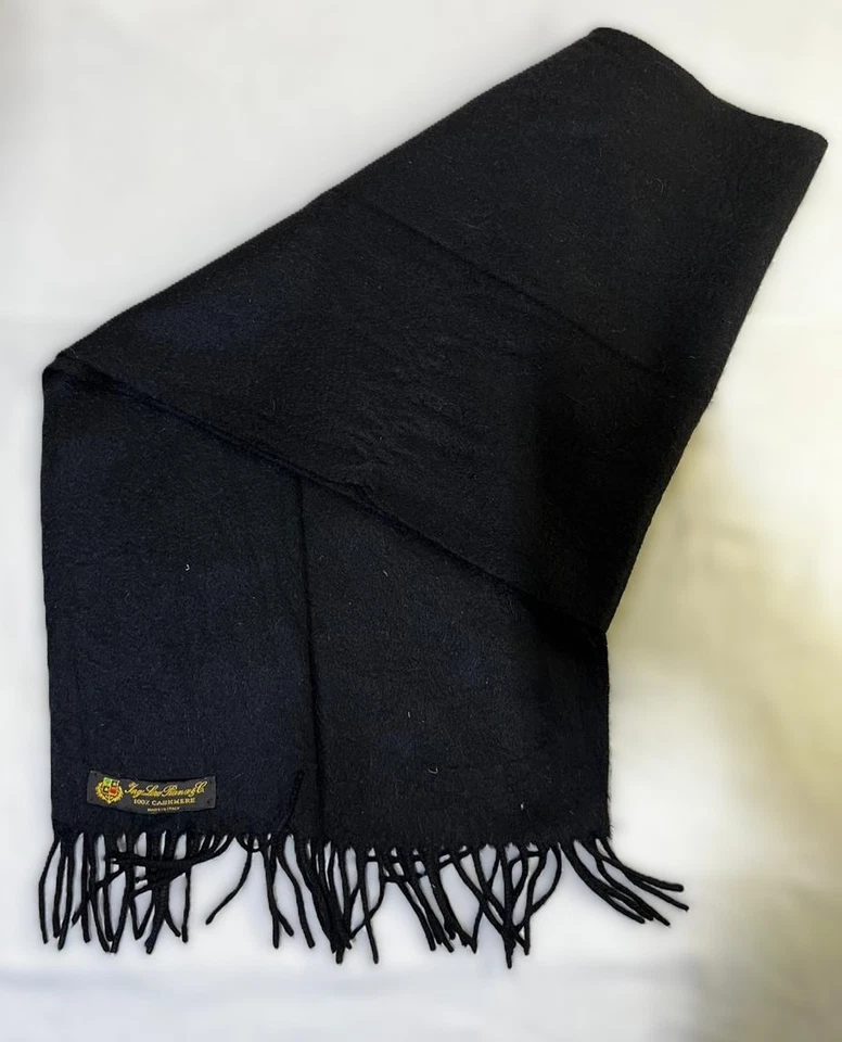 Bufanda negra 100 % cachemir LORO PIANA hecha en Italia Foto 1 de 4