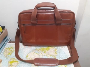 Borsa messenger a tracolla Rocha John Rocha RJR marrone vera pelle uomo unisex - Foto 1 di 15
