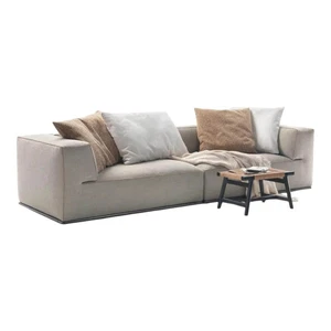 Flexform Sofa Perry Stoff Grau 542 Hellgrau Mit Keder Und Kissen - Bild 1 von 5
