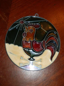 Rooster Suncatcher Stained Glass Rooster Hanging Chicken Window 4.5" - Picture 1 of 3