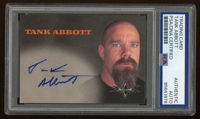 Tank Abbott PSA/DNA Auto 1999 Topps WCW Card MMA UFC Bellator David - Image 1 of 2