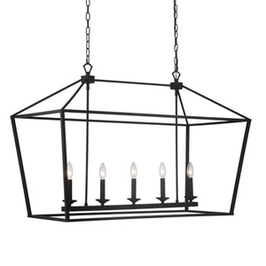 Craftmade 52975 Flynt 5 Light 40"W Taper Candle Chandelier - Black - Picture 1 of 3