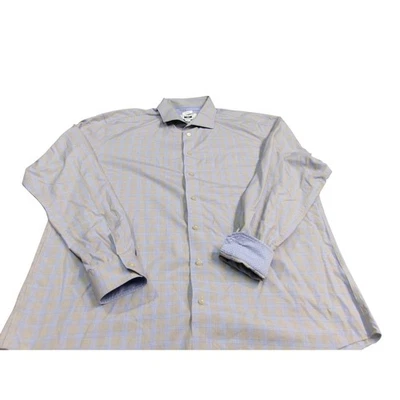 Camisa de vestir Joseph Abboud para hombre 3XLT a cuadros manga larga con botones azul tostado Foto 1 de 4