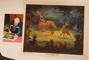 Vintage Bambi Meets His Forest Friends Lithograph Signed Thomas Johnston Photo - Picture 1 of 1