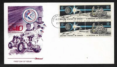 #1434-1435 8c Decade of Space Achievement-Lunar Rover/Astronauts-Fleetwood FDCB4 - Image 1 of 2