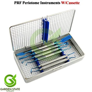 Set strumenti PRF dentali punta blu periotoma PT1,PT2 cassetta seghettata rete - Foto 1 di 9
