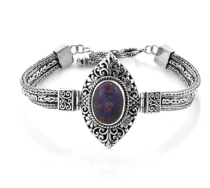 Bali Mojave lila Türkis Fuchsschwanz und Borobudur Knebelverschluss Armband  - Bild 1 von 7