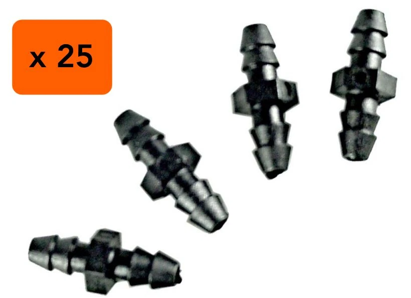 IRRITEC 25 Pezzi - RACCORDO X TUBO CAPILLARE SPAGHETTO Ø 3,5 X 6 X IRRIGAZIONE A GOCCIA