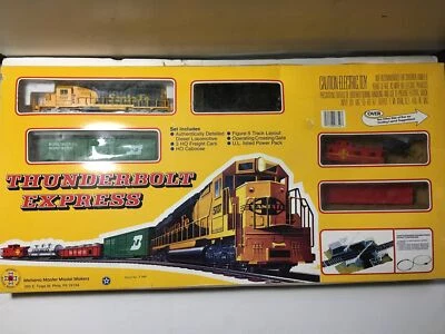 MEHANO HO RAILROAD TRAIN LOCOMOTIVE CARS CABOOSE MODEL THUNDERBOLT SANTA FE TOYS - Image 1 of 4