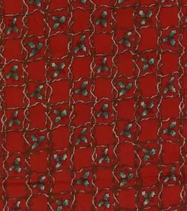 Christmas Holly Squares Dianna Marcum Marcus Bros. Cotton Fabric 44 x 124 New - Picture 1 of 6