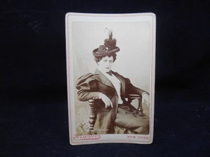 Vintage Antique 1890s Newsboy NY Cabinet Photo Zelma Rawston Stage Actress - Picture 1 of 1
