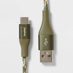 USB-C to USB-A Braided Cable - heyday Olive - Picture 1 of 3