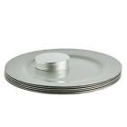 12 Piece Metallic Charger Plates Set Luxe Table Under Plate Coasters Silver