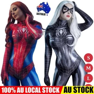 Spiderwoman Spider Girl Sexy Female Costume Mary Jane Tights Zentai Suit S-XL - Picture 1 of 16