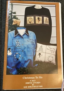 Vtg Rare Primitive Stitchery Christmas To Me 2000 Embroidery pattern #2023+beads - Picture 1 of 6