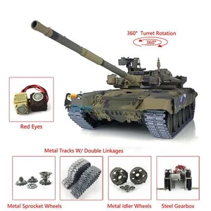 Henglong 1/16 7.0 RTR IR BB RC Tank Russian T90 3938 360° Red Eyes Metal Track - Picture 1 of 12