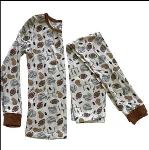 Caden Lane Game Day 2 Piece Pajamas Kids Boys 9 10 Bamboo Blend - Picture 1 of 9