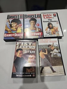 Job Lot 5 x VHS Video Tapes Martial Arts Bruce Lee Jackie Chinese Boxer - Picture 1 of 13