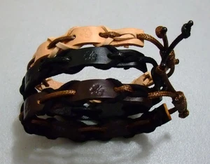 Fashion Jewelry - Leather Bracelet Beige - Picture 1 of 3