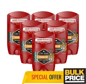 Old Spice Tigerclaw Stick Deodorant Alu-Free Long-Lasting Freshness 50ml 6-Pack - Picture 1 of 6