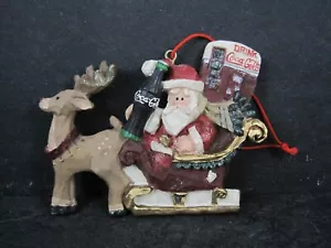 Vintage Coca Cola Christmas Ornament Santa Sleigh Kurt Adler 1998 - Picture 1 of 7