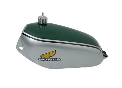 Honda CR250M CR 250M 1973 Elsinore aluminio verde y plata tanque de combustible gasolina + tapa Foto 1 de 4