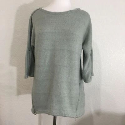 Suéter para mujer Simply Noelle XS 4-6 gris detalles con cremallera mangas 3/4 tejido Foto 1 de 4