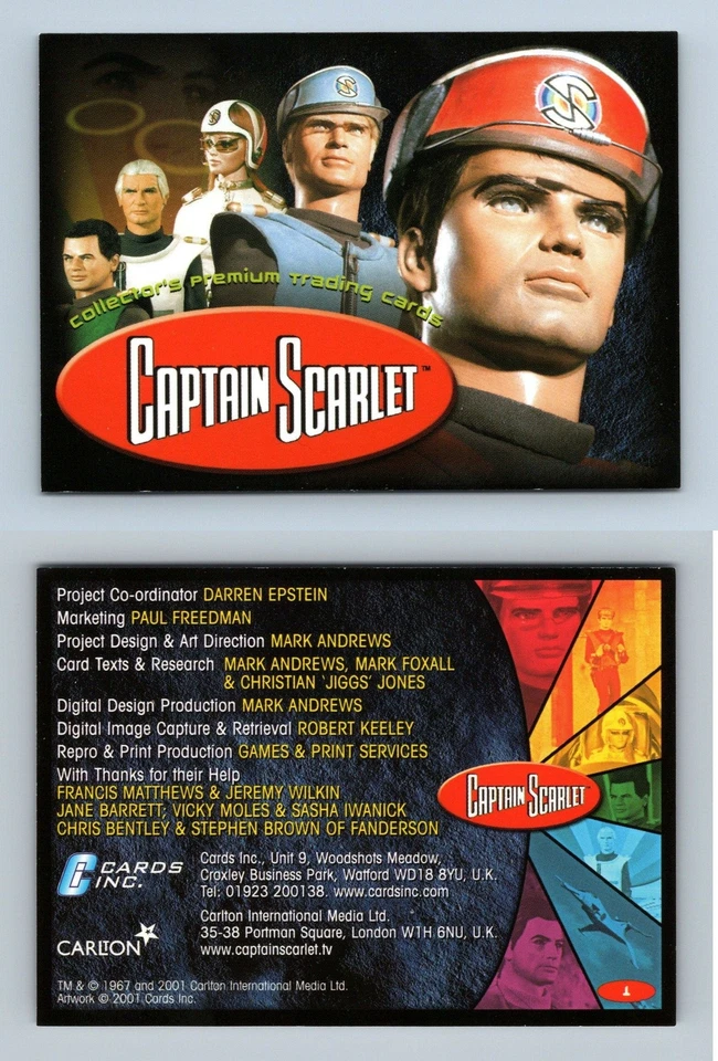 Captain Scarlet #1 Captain Scarlet 2001 Cards Inc Trading Card - Image 1 of 1